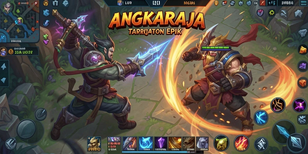 Tampilan gameplay seru dari pertarungan heroik di ANGKARAJA.