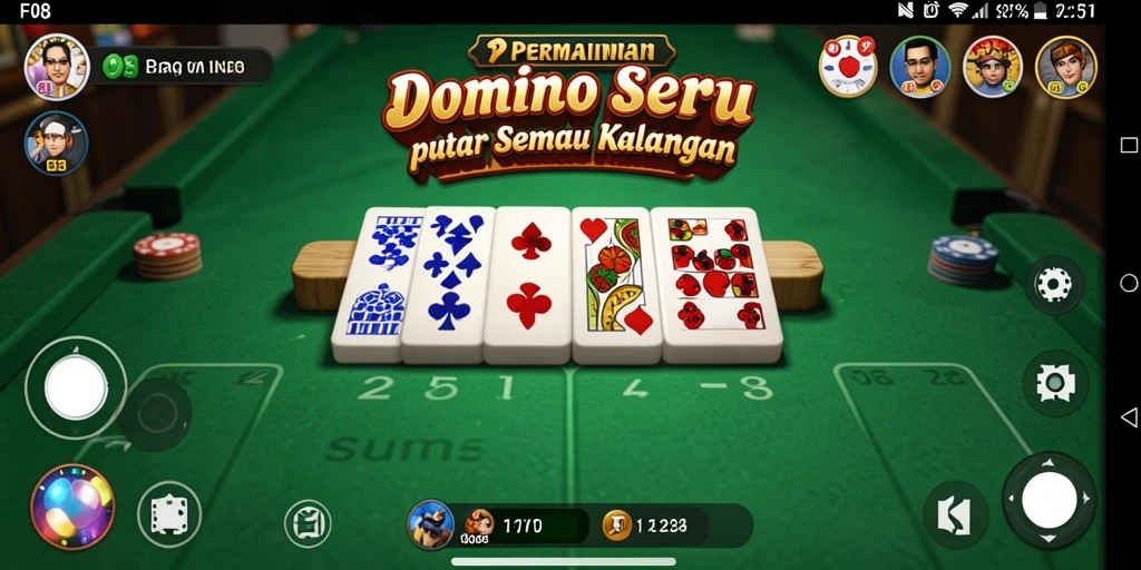 Tampilan gameplay seru dalam permainan Domino F08.