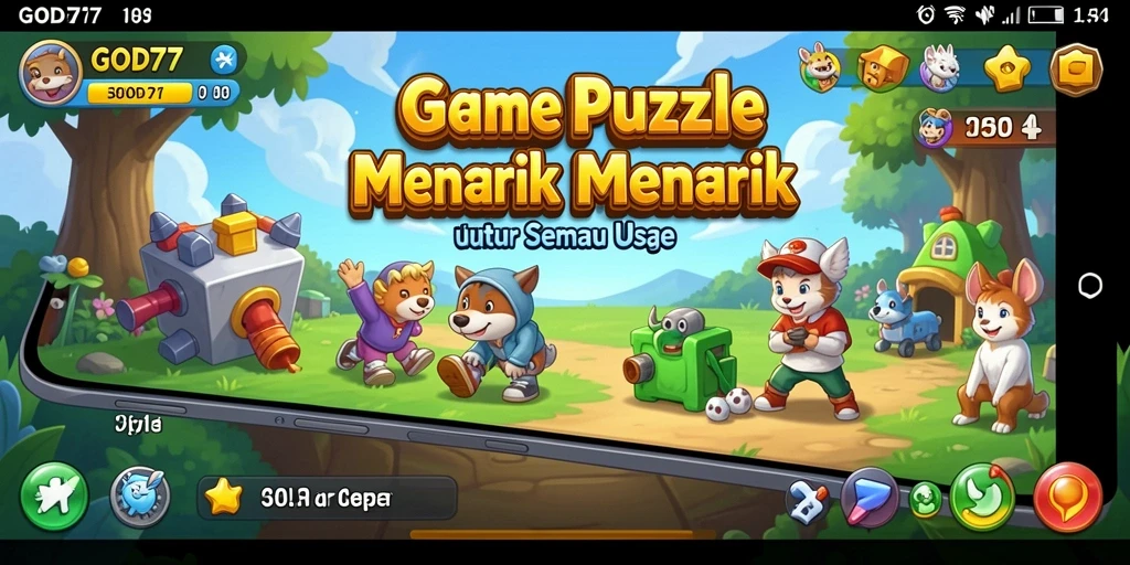 Screenshot gameplay GOD77 yang menunjukkan tantangan puzzle.