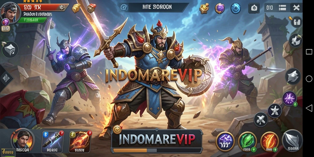 Tampilan gameplay seru dari INDOMAREVIP saat pertempuran strategi.