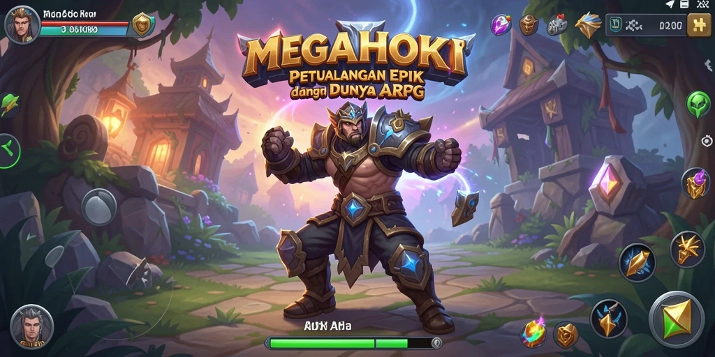 Tangkapan layar gameplay MEGAHOKI yang menampilkan pertarungan epik dengan karakter yang penuh aksi.