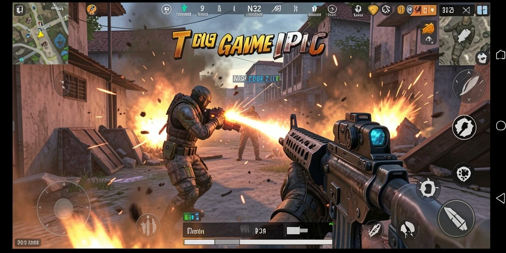 Tampilan screenshot N32 menampilkan aksi tembak-menembak yang mendebarkan.