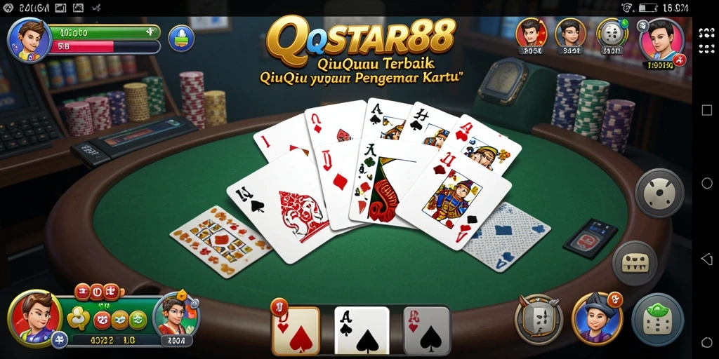 Screenshot QQSTAR88 menampilkan gameplay seru QiuQiu.