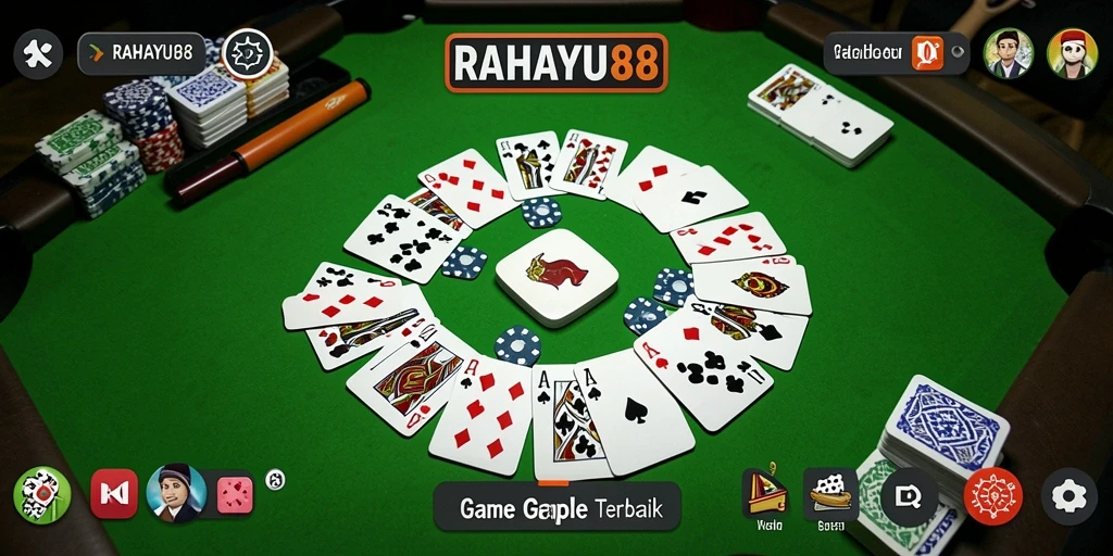 Tampilan menarik dari gameplay RAHAYU88 dengan suasana bermain Gaple yang seru.