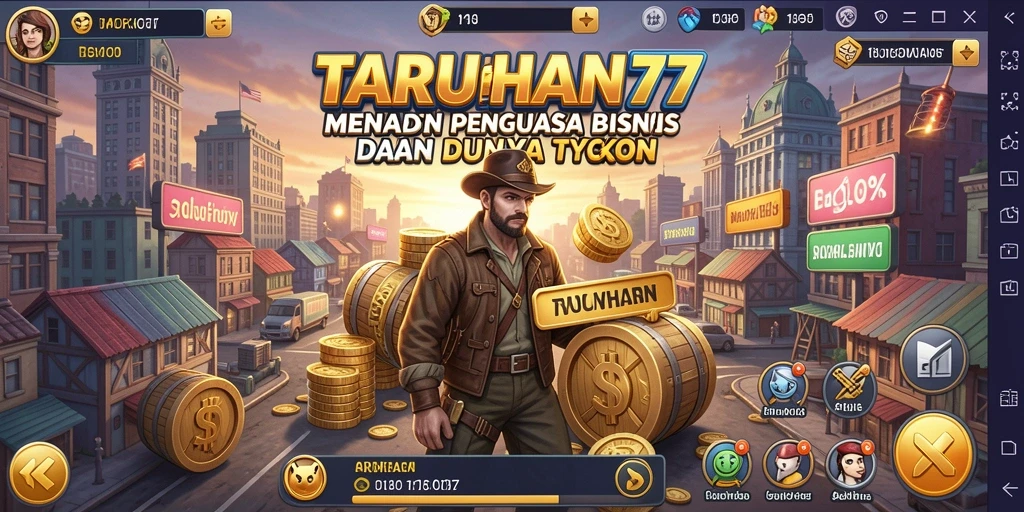 Tampilan gameplay menarik dari TARUHAN77 yang menggambarkan dunia Tycoon.