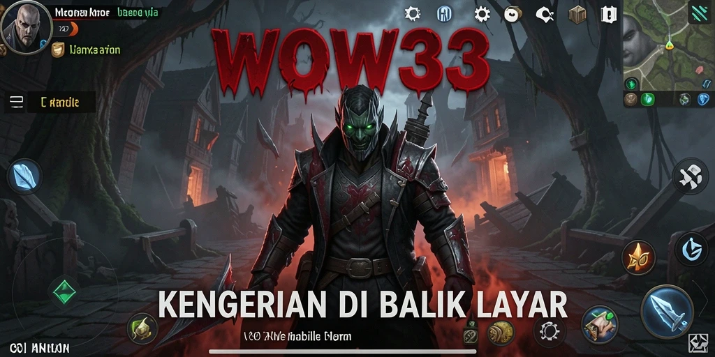 Tangkapan layar gameplay WOW33 dengan suasana Horror yang mencekam.